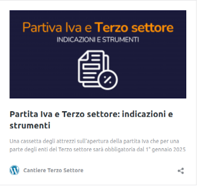 Partita Iva e Terzo settore: indicazioni e strumenti